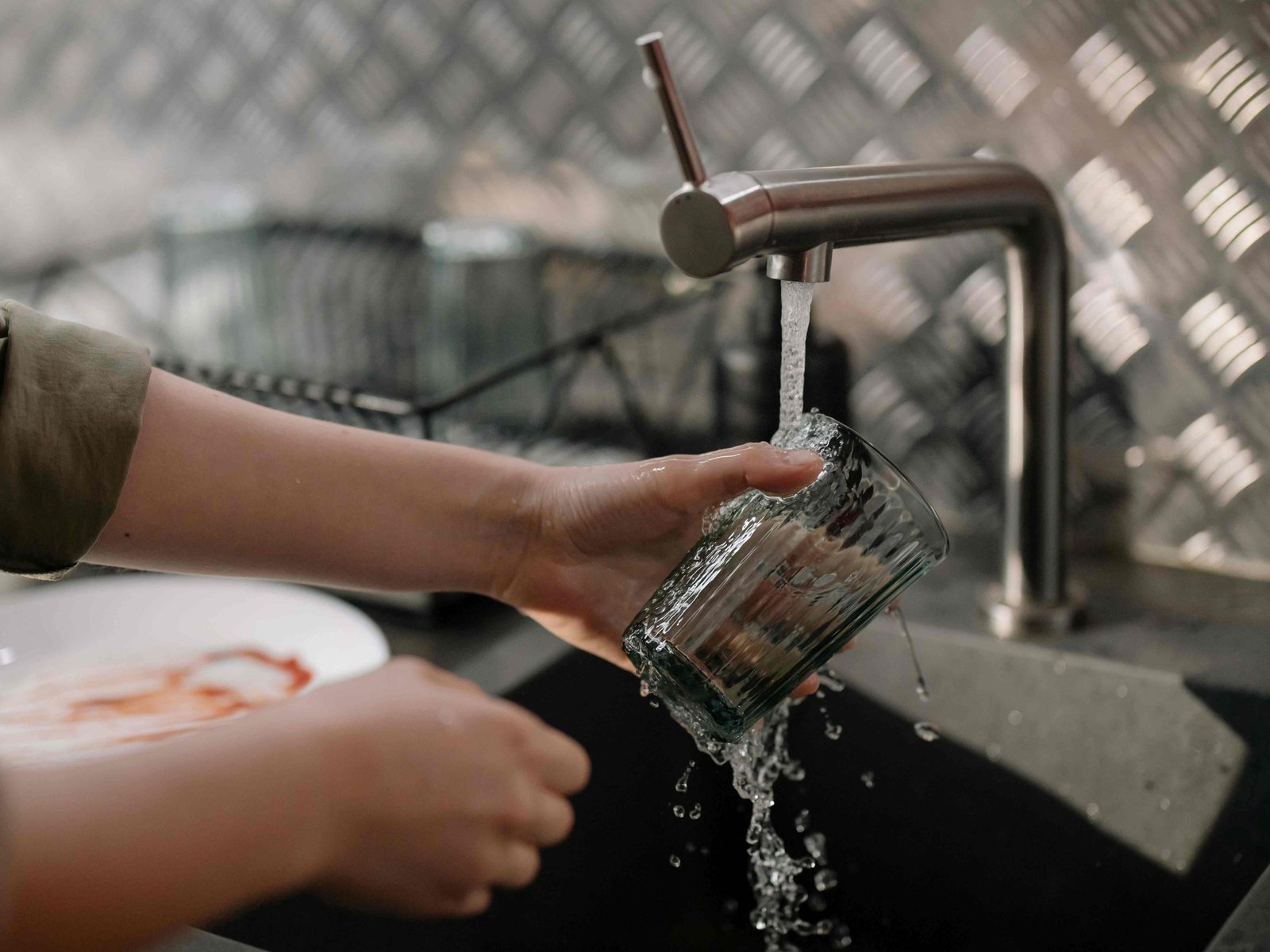 Clean glass with soft water